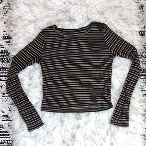 American Eagle ribbed Long Sleeve crop Top size small